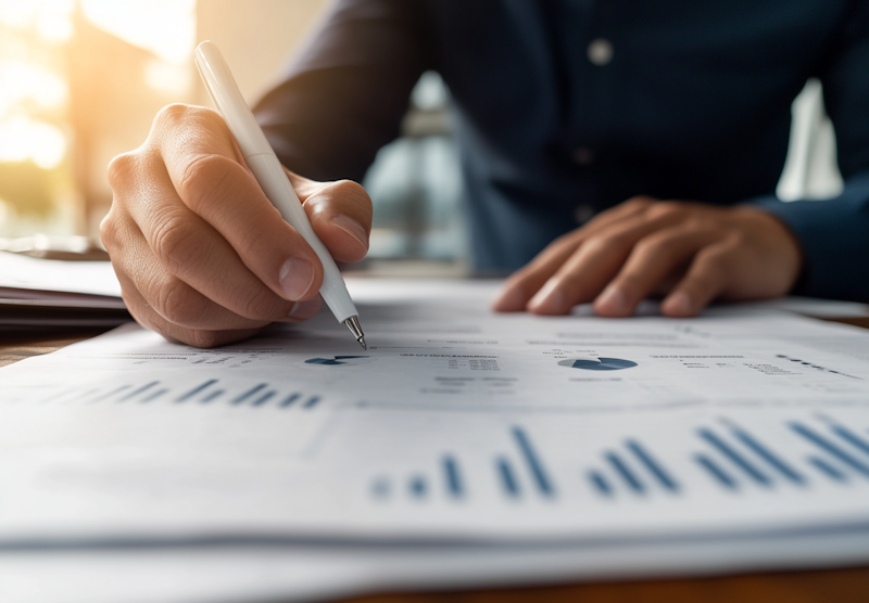 Economic forecast charts showing market trends and predictions