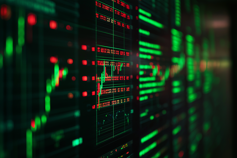 Financial market analysis charts and economic indicators